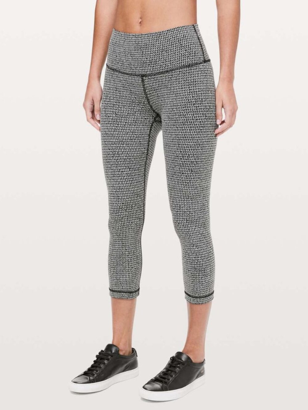 lululemon Wunder Under Crop High-Rise Leggings, Houndstooth, size 6